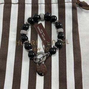 New! Henri Bendel Influencer Bead Stretch Bracelet in Black